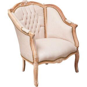 Biscottini - Baroque entrance armchair 80x94x82 cm Upholstered living room armchair Chairs with armrests French style Velvet bedroom armchair - white