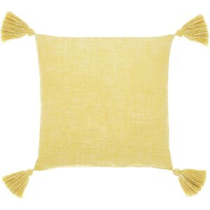 WALTON & CO Saffron Chambray Tassel Poly Fill Cushion - Walton&co