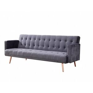 Home Detail - Windsor Grey Velvet Sofa bed/ Rose Gold legs