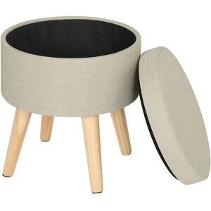 Folding Ottoman Storage Box Pouffe Seat stools Home chairs Footstools Storage Cream - Cream - Woltu