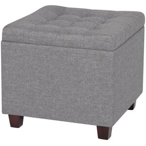 Storage Box Ottoman stools Upholstered Footstools Square Pouffe Cover Light Grey - Light Grey - Woltu