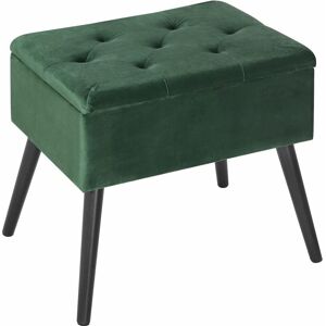 Storage Ottoman benches Velvet Pouffe Seat stools Home chairs Footstools Box Dark Green - Dark Green - Woltu