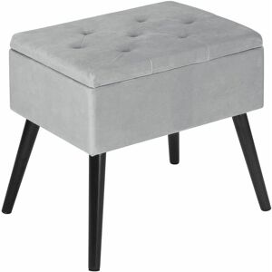 Storage Ottoman benches Velvet Pouffe Seat stools Home chairs Footstools Box Light Grey - Light Grey - Woltu