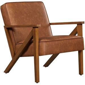 Accent Chair Faux Leather Armchair, Light Brown - Yaheetech