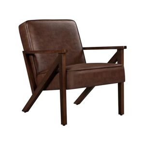 Accent Chair Faux Leather Armchair, Dark Brown - Yaheetech