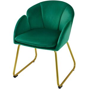 Accent Chair Flower Shape Velvet Armchair, Green - Yaheetech