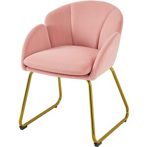 Accent Chair Flower Shape Velvet Armchair, Pink - Yaheetech