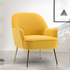 WARMIEHOMY Yellow Contemporary Upholstered Comfy Armchair