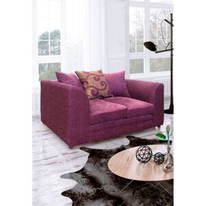 FANCY SOFA Zina 2 Seater Chenille Fabric Sofa - Aubergine