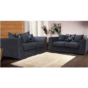 FANCY SOFA Zina 3 & 2 Seater Chenille Fabric Sofa Set - Grey