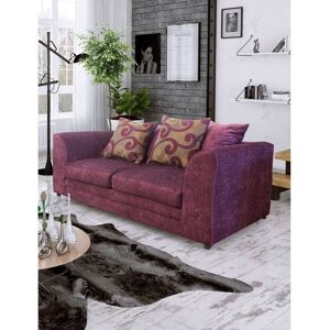 FANCY SOFA Zina 3 Seater Chenille Fabric Sofa - Aubergine