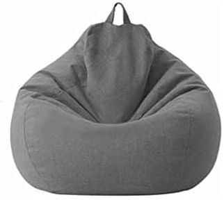 HÉLOISE Pink-Sofa Bag Lazy Recliner Sofa Cover Fabric Armchair Covers Chair Covers Without Filler Seat Pouf Puff Tatami Living Room Furniture (Dark Grey, 80