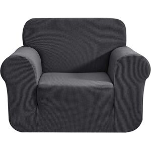 Tinor - 1 Piece Stretch Jacquard Sofa Cover with Armrests, Armchair Cover Sofa Protector Couch Cover Living Room Decor (1 Seater, Grey)