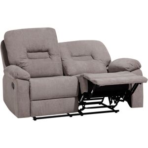 BELIANI Modern Fabric Recliner Sofa Manual Reclining Padded 2 Seater Beige Bergen