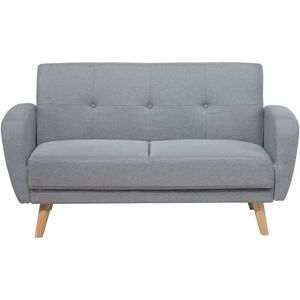 BELIANI Sofa Bed 2 Seater FLORLI Fabric Light Grey