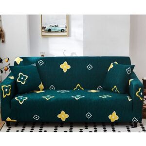 Linghhang - 2 Seater Sofa Cover 140-180cm Sofa Cover with Armrests Modern Universal Elastic Sofa Covers Sofa Slipcover Protective Cover Dark Green
