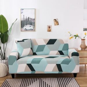 Linghhang - 2 Seater Sofa Cover 145-185cm Sofa Cover with Armrests Modern Universal Elastic Sofa Cover Sofa Cover Protective Cover Blue Plaid