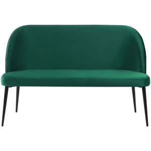 Beliani - 2-Seater Kitchen Sofa Bench Green Velvet Upholstery Black Metal Legs Osby