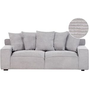 Beliani - Sofa Corduroy Light Grey Corduroy 3 Seater Comfortable Living Room Modern Viskan