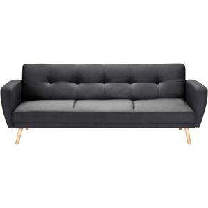 BELIANI Sofa Bed 3 Seater FLORLI Fabric Black