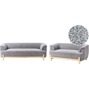 BELIANI Living Room Set 5 Seater ALNOR Fabric Dark Grey