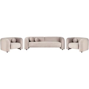 BELIANI Living Room Set 5 Seater LEIREN Velvet Taupe