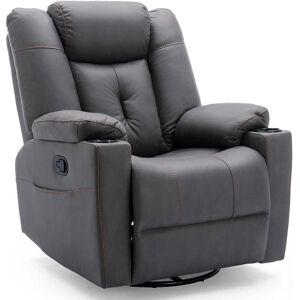 More4homes - afton fabric recliner rocking swivel gaming cinema lounge sofa chair charcoal - Charcoal