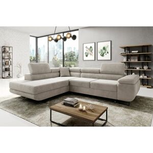 Romano - Aston Jumbo Cord Left Hand Facing Corner Sofa Bed with Storage and Lift Mechanism - Cream
