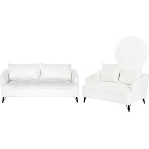 Beliani - Boucle Living Room Sofa Set 3 and 2 Seater White Hobro