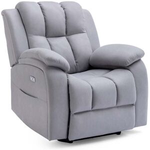 More4homes - brookline electric fabric auto recliner armchair gaming usb lounge sofa chair grey - Grey