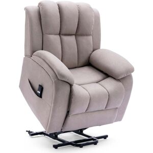 More4homes - brookline electric fabric single motor riser recliner lift mobility tilt chair pumice - Pumice