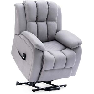More4homes - brookline electric fabric single motor riser recliner lift mobility tilt chair grey - Grey