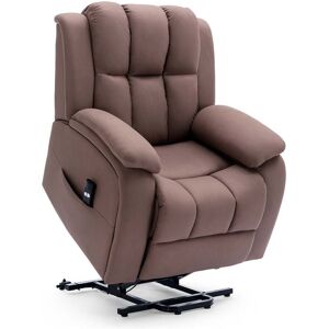 More4homes - brookline electric fabric single motor riser recliner lift mobility tilt chair mocha - Mocha