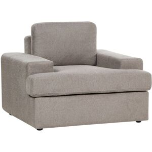 Beliani - Classic Armchair Upholstered Polyester Fabric Cushioned Backrest Thickly Padded Taupe Alla