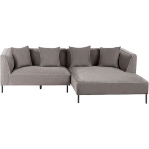 BELIANI Corner Sofa 3 Seater SATER Chenille Taupe Left Hand