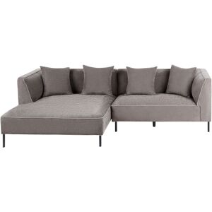 BELIANI Corner Sofa 3 Seater SATER Chenille Taupe Right Hand