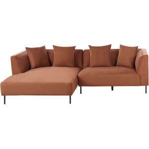 BELIANI Corner Sofa 3 Seater SATER Fabric Brown Right Hand