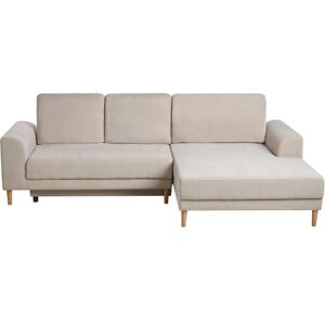 BELIANI Corner Sofa Bed 3 Seater NUBORG Chenille Beige Left Hand