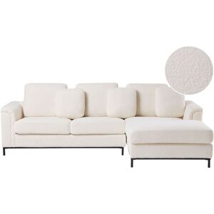 Beliani - Corner Sofa L-Shaped Left Hand Modern Upholstered Boucle Living Room White Oslo