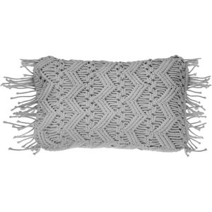 Beliani - Modern Cotton Scatter Cushion Boho 30 x 45 cm Grey Kirikkale