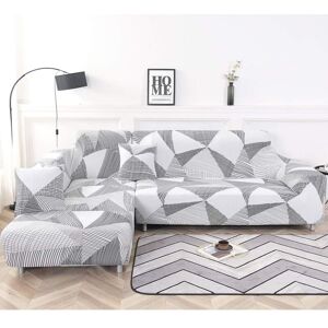 3 Seater + 3 Seater) l Shape Corner Sofa Covers, 2PCS Stretch Sectional Sofa Slipcovers Protectors with 2PCS Pillow Covers - Csparkv