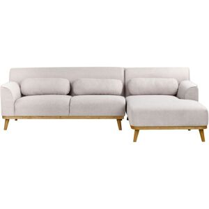 Beliani - Fabric Left Corner Sofa Tufted Finished Back Light Grey Simos