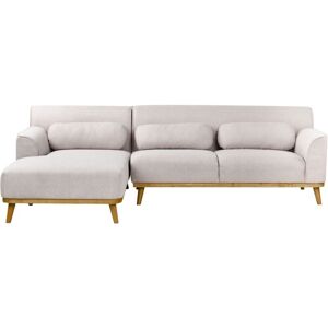 Beliani - Fabric Right Corner Sofa Tufted Finished Back Light Grey Simos
