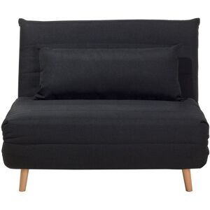 Beliani - Modern 1 Seater Fabric Sofa Guest Bed Single Living Room Black Setten