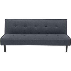 Beliani - Modern Fabric Sofa 3 Seater Armless Couch Bed Buttoned Grey Visby