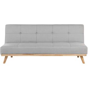 Beliani - Modern Fabric Sofa Bed Armless Click-Clack Sleeper 3 Seater Light Grey Froya