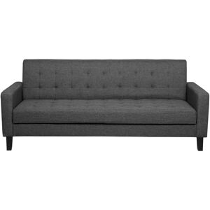 Beliani - Modern 3 Seater Sofa Bed Tufted Fabric Upholstery Track Arms Dark Grey Vehkoo