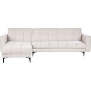 BELIANI Modular Corner Sofa Bed 4 Seater ALNES Fabric Off-White Right Hand