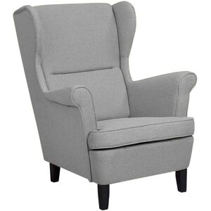 Beliani - Classic Wingback Chair Upholstered High Back Grey Fabric Living Room Abson