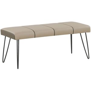 Beliani - Bedroom Bench Beige Minimalist Faux Leather Upholstered Metal Legs Betin